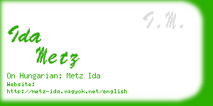 ida metz business card